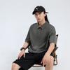 Polo de verano de algodón peinado grueso de 240 g para hombre, manga corta, color liso, holgado, informal, con solapa sencilla