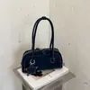 Cross2026 Nova Bolsa Baguete Outono Inverno Bolsa Simples Bowling Bolsa de Ombro Moda Feminina Cor Sólida Bolsa Única Transversal
