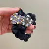 Anel de Cabelo de Cristal Camélia Borracha de Alta Qualidade para Prender Cabelo Estilo Tendão Super Macio Moda Cabeça de Bola Corda Anel de Cabelo Distintivo Corda de Cabelo