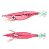 Camarón de Madera Señuelo Falso 10CM8.6G Anzuelo de Calamar Señuelo Luya Camarón de Ojo Grande Electroplateado Pulpo Luminoso con Anzuelo SJ041