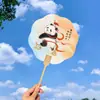 Venta de Liquidación de Abanicos Redondos Culturales y Creativos, PVC Engrosado, Estilo Antiguo, Abanico Creativo con Caligrafía y Texto Pintado a Mano, Abanico para Fotografía de Viajes, Venta al por Mayor