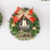 Decoración Navideña Círculo de Hierba sin Poste Suministros de Decoración Campanas Frutas Lazos Accesorios de Decoración para Árbol de Navidad