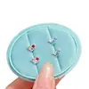 Pendientes de Botón Mini Lindos de Colores con Forma de Corazón Completamente Cubiertos de Pedrería, Accesorios para Orejas Estilo Nicho