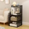 Estantería de almacenamiento de múltiples niveles simple de pie para uso doméstico para sala de estar, estantería pequeña para espacios estrechos para almacenamiento en la pared