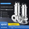 Bomba de esgoto em aço inoxidável 304/316L bomba submersível resistente à corrosão resistente a ácido e álcali bomba química bomba de esgoto sem entupimento 380V