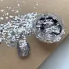Acessórios de Nail Art Prateados, Brilho Hexagonal Coreano Popular na Internet, Decorações Prateadas Brilhantes para Unhas dos Pés de Princesa Sereia