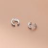 Nalan S925 Plata Estrella Dulce Clip de Oreja para Mujer Estilo Coreano Línea Simple Aretes de Tres Capas Sin Perforación M00323