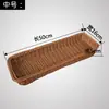 Cesta rectangular de mimbre para cubiertos y tenedores cesta de ratán para frutas cesta larga de almacenamiento cesta para aperitivos de mesa cesta de frutas cesta de verduras