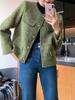Abrigo de cachemira de doble cara estilo Hepburn Xiaoxiang abrigo corto para mujer primavera y otoño lana pequeño temperamento suelto estilo coreano