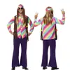 Disfraz de Halloween 7080s Retro Hip Hop Rock Disco Disfraz de Actuación Carnaval Hippie Mayoreo