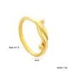 Anillo de Cruz de Nuevo Estilo Europeo y Americano, Diseño Ins, Textura Martillada, Anillo Abierto en Forma de Corazón, Anillo Individual, Acero Inoxidable Chapado en Oro de 18K