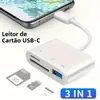 Adaptador 3 em 1 Tipo-C, Tf, Sd, Leitor de Cartão de Memória, Adaptador OTG USB para Tipo C Gravador, Compact Flash Usb-C, Pro, Huawei, Macbook