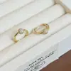 Brincos Pendentes Redondos Estilo Francês Vintage com Zircônia Incrustada, Brincos Simples e Versáteis em Estilo Metal, Brincos de Luxo Leve e de Alta Qualidade para Mulheres