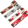 Cinta de Lino Fino Navideña de 5 m Decoración de Guirnalda para Árbol de Navidad Accesorios Colgante Cinta Impresa de Coche de Navidad