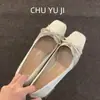Zapatos de tacón grueso Chuyuji de un solo color, zapatos de tacón medio franceses para damas de honor, tacones altos cómodos para cheongsam, punta cuadrada