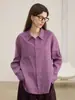 CHALANOM Camisa de linho cor de café estilo francês de alta qualidade para o verão, camisa elegante de manga comprida estilo old money