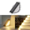 Luzes de Degrau à Prova d'Água para Exterior Alimentadas por Energia Solar, Luzes Decorativas para Gramado, Paisagismo e Jardim, Arandelas de Lavagem de Parede LED em Forma de Sete para Escadas