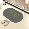 En Stock Estilo Japonés y Coreano Sencillo Temática de Gatos Alfombra de Baño Absorbente para el Hogar Tierra de Diatomeas Resistente al Desgaste Resistente a la Suciedad Felpudo para la Entrada