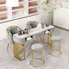 Set de Mesa y Silla para Manicura de Celebridad de Internet Mesa de Maquillaje y Manicura de Mármol Nórdica Individual y Doble Mesa de Manicura Simple
