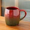Taza de cerámica de gran valor estético para parejas, taza de agua de gran capacidad, taza de café de nicho, taza de barril de vino con cambio de horno creativo