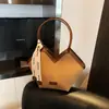 Bolso Transfronterizo para Mujer Estilo Coreano Nicho Simple Color de Contraste Bolso de Hombro 2026 Nuevo Gran Capacidad Bolso de Mano para Viaje