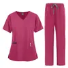 Salón de Belleza para Mujeres Centro Postparto Niñera UCI Pediátrica Color Sólido Uniforme de Trabajo Conjunto de Ropa de Enfermera Comercio Exterior