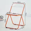 Mesa dobrável transparente acrílica vintage, estilo moderno e na moda, conjunto de mesa e cadeira portátil para varanda de casa, mesa de centro nórdica