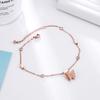 Nueva versión coreana de tobillera de acero de titanio oro rosa para mujer, simple, doble, de verano, geométrica, abalorios al por mayor