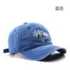 Gorra de Béisbol Bordada de Coco Transfronteriza Gorra Bordada Vintage Lavada Vieja Moda Sombrero de Sol Sombrero de Visera Curva Visera Ancha