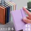Mini Caderno A7, Bloco de Notas Portátil de Bolso com Pequeno Bolso, Capa de Couro, À Prova d'Água e Toque Amigável à Pele