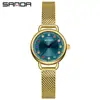 Relógio Feminino Sanda Tiktok Popular com Incrustação de Diamante, Relógio de Quartzo de Luxo de Nicho, À Prova d'Água, Relógio para Dropshipping