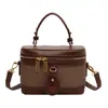 Bolsas para Mujer 2025 Nueva Moda Casual Bolso Caja Lona Empalmada Bolso de Mano Hombro Retro Bandolera Bolso Cuadrado Pequeño