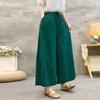 Pantalones anchos nuevos de algodón y lino para mujer, verano, delgados, estilo étnico, culottes bordados, holgados, talla grande, pantalones de lino para mujer