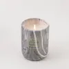 Fábrica de força logotipo substituível personalizado pote de vela de aromaterapia cerâmico textura de mármore Decoração de Casa Hotel