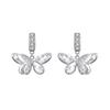 Ju Jingyi Brincos de mesmo estilo Brincos de borboleta de zircônia Feminino Leve Luxo Design de ponta Sense Elegante Brincos de gota de orelha Brincos de orelha Acessórios de orelha