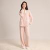 Pijama Feminino, Estilo Coreano Outono e Inverno, Simples e Confortável, Roupas de Casa Engrossadas de Manga Longa, Terno de Cor Contrastante de Veludo Alemão, Seda e Cetim Quente