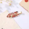 Pinza para el Cabello Vintage de Acrílico sin Costuras con Acetato de Brillo Colorido, Pinza de Pico de Pato Lateral para Flequillo, Pinza Recta para Flequillo