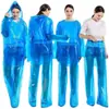 Impermeable y pantalón de lluvia desechables, engrosados y que cubren los pies, adecuados para rafting y deportes acuáticos, diseño separado, protección de cuerpo completo para adultos