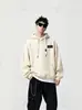 Moletom com capuz masculino, estilo outono e inverno, corte solto, blusa casual da moda, forrado com fleece e espesso, jaqueta de inverno para adolescentes