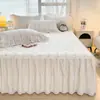 Faldón de Cama Acolchado de Algodón Puro Pieza Única Estilo Princesa Nuevo Todo Algodón Cubrecolchón Engrosado Funda Antipolvo Dobladillo Feo Venta al por Mayor de Fábrica