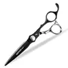 Tijeras de Peluquería Mango de Serpiente Negro Brillante de 6.0 pulgadas Tijeras para Cortar el Cabello Tijeras Planas Tijeras para Flequillo Tijeras Dentales