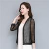 Nueva Chaqueta Delgada de Verano Cárdigan Corto Exterior de Encaje Talla Grande Vestido de Mujer Chal Pequeño Camisa Protección Solar Camisa para Aire Acondicionado
