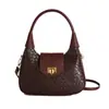 Moda de Inverno 2025 Textura Bolsa Satchel Bolsa Meia-Lua Popular Elegante Diária Prática Bolsa de Ombro Bolsa Transversal