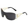 Gafas de sol sin montura de una sola pieza de nueva moda transfronteriza Y2K cámara callejera adelgazantes anti-ultravioleta