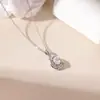 Collar Colgante de Acero de Titanio con Circonita Incrustada de Nuevo Estilo Europeo y Americano de Venta Caliente para Mujer Elegante Cadena Geométrica para Clavícula Joyería Versátil para el Trabajo