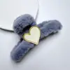 Pinza para el pelo de felpa marrón Otoño e Invierno para mujer con pelo en la parte posterior de la cabeza, Elegante Pinza de Tiburón Grande Pinza para el pelo 2025