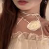 Colar de camélia preta feminino lolita escuro gargantilha clavícula corrente abstinência empregada spice pescoço alça colar