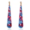 Directo de fábrica estilo europeo y americano moda simple creativo simple geométrico pendientes de placa de ácido acético pendientes acrílicos de leopardo
