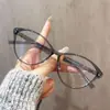 Nuevas Gafas Cat-Eye de Carey con Almohadillas Nasales de Silicona, Gafas Planas de Alta Gama Lisas Anti-Luz Azul para Mujer, Gafas Ultra-Ligeras para Miopía