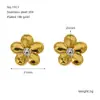 Novos brincos de aço titânio flor folha vintage dourados brincos de aço inoxidável banhados a ouro não desbotam brincos da série flor folha